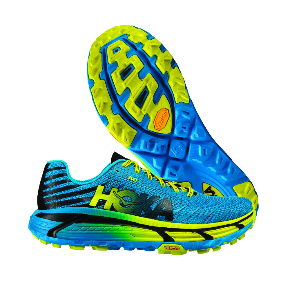 Vibram Sole Hoka One One EVO Mafate Mens Running Shoes Blue/Yellow Australia (FNI601958)